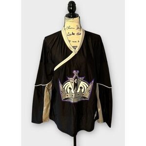 Reebok Women's Size XL Black LA Kings Long Sleeve Hockey Jersey Top